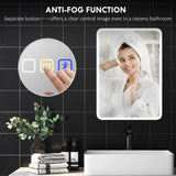 HOMCOM 70 x 50cm LED Bathroom Mirror, with Bluetooth - Silver Tone