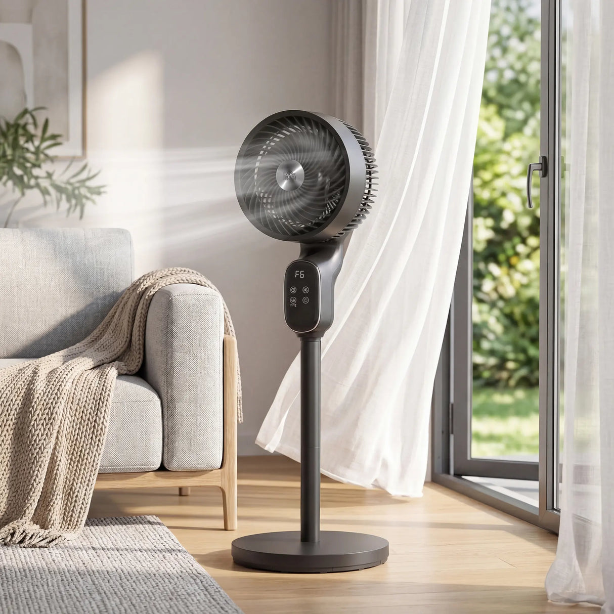 HOMCOM 20 dB Silent Standing Fan for Bedroom, 39in Pedestal Fan with Remote, Oscillating, 8 Speeds, Adjustable Height, Black