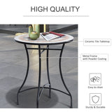 Outsunny 60cm Mosaic Round Bistro Table Side Bar Table Patio Garden Outdoor Balcony Furniture