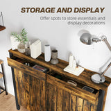 HOMCOM 93 x 119cm Rustic-Look Radiator Cover - Brown/Black