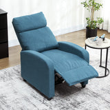 HOMCOM 135 Push Back Recliner Armchair, with Footrest - Blue
