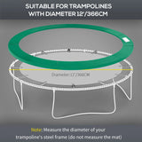 HOMCOM 12FT Replacement Trampoline Pad Thick Foam Safety 366cm Spring Cover Bounce Padding - Green