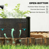 Outsunny Vinyl Raised Garden Bed Kit, 2 x 2 x 1ft Modular Elevated Garden Box with Slotting Legs and Open Bottom, Dark Grey