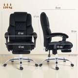 HOMCOM Office Chair with 6-point Vibration Massage and Heat, Fabric Desk Chair with Footrest, High Back, Black
