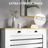 HOMCOM 95.5H x 111Wcm Radiator Cover, with Drawer - White