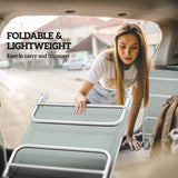 Outsunny Set of Two Steel Frame Sun Loungers, with Reclining Backs - Light Grey