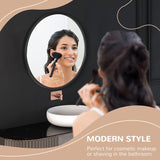 kleankin Round Bathroom Mirror, Modern Wall-mounted Makeup Mirror with Aluminium Frame for Washroom Living Room, Black, 40x40 cm