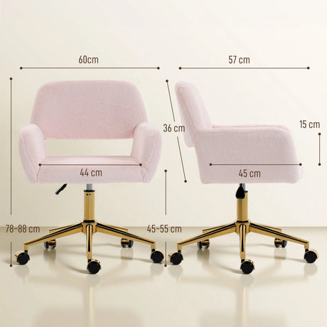 HOMCOM Faux Fur Rabbit Chair - Light Pink