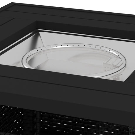 Outsunny 72.5 x 72.5cm 50,000 BTU Fire Pit Table, with Cover - Black