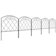 Outsunny 3m Decorative Metal Garden Fence - Diamond and Swirl Pattern