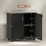 Vinsetto Two-Tier Locking Office Storage Cabinet - Black