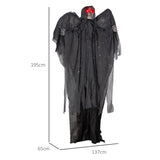 HOMCOM 6.3" Grim Reaper Halloween Animatronic, with Glowing Eyes