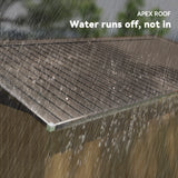 Outsunny 13 x 11ft Metal Garden Shed, Outdoor Storage Tool House with Ventilation Slots, Foundation Kit and Lockable Double Doors, Light Brown