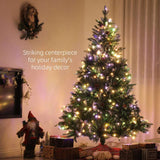 HOMCOM 7ft LED Pre-Lit Artificial Christmas Tree, with Base