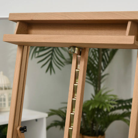 Vinsetto Wooden Easel Stand H-Frame Artist Easel with 171-230cm Adjustable Height and 0-80 Working Angles Beech Wood Art Easel for Displaying Painting Wedding Sign Nature Wood Finish