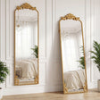 HOMCOM Full Length Mirror, 50 x 160 cm Floor Mirror with Baroque Metal Frame for Bedroom, Living Room, Dressing Room, Gold Tone
