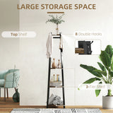 HOMCOM Compact Freestanding Coat Rack -  Black/Brown