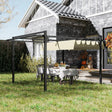 Outsunny 3 x 4m Aluminium Pergola, with Retractable Roof - Grey/Khaki