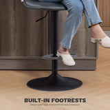 HOMCOM Set of Two Modern Faux Leather Bar Stools - Dark Grey