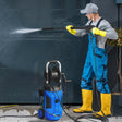 Outsunny 1800W High Pressure Washer, 150 Bar Pressure, 420 L/h Flow, Portable Power Washer Jet Wash Cleaner with Adjustable Nozzle, 6M Hose, Hose Reel, Steel Handle for Home Patio Car Driveway, Blue