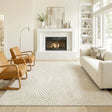HOMCOM Modern Geometric Rug, Thick Plush, Non-Slip, 200 x 140 cm  Cream, Living Room/Bedroom/Office