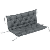 Outsunny Garden Bench Cushion, 2 Seater Swing Chair Cushion, Seat Pad with Ties for Indoor and Outdoor Use, 110 x 120 cm, Dark Grey