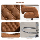 HOMCOM PU Leather Upholstered Swivel Bar Stool, Height Adjustable with Back, Armrest, Footrest, Brown