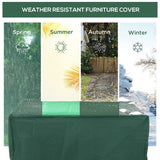 Outsunny 600D Oxford Patio Set Cover Outdoor Garden Rattan Furniture Protection Cover Protector Waterproof Anti-UV, Green, 245 x 165 x 55cm