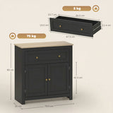 HOMCOM Sideboard Storage Cabinet, Modern Kitchen Cupboard with Adjustable Shelf, Drawer and Double Doors, Black