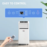 HOMCOM 10000 BTU Air Conditioning Unit, 3-in-1 Portable Air Conditioner, Dehumidifier, Cooling Fan with Remote Control, Digital Display, 2 Speeds, 24H Timer, Window Venting Kit, 18m²