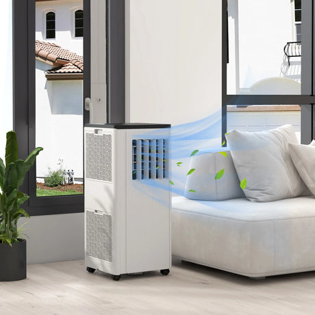 HOMCOM 7,000 BTU App-Controlled Mobile Air Conditioner, 15m2 Radius - White