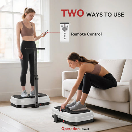 SPORTNOW Vibration Plate, with Adjustable/Removable Handle, Preset Modes, 50 Speeds