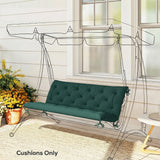 Outsunny 3 Seater Bench Cushion, Garden Chair Cushion with Back and Ties for Indoor and Outdoor Use, 98 x 150 cm, Green