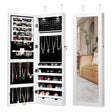 Lockable Jewelry Cabinet with 2 LED Lights for Daily Makeup