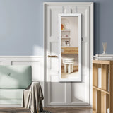 Lockable Jewelry Cabinet with 2 LED Lights for Daily Makeup