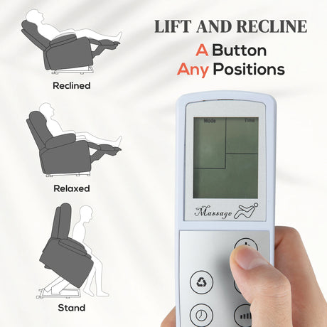 HOMCOM Riser and Recliner Chair with Massage, Heat, Power Lift Recliner Chair for Elderly with Remote Control, Extended Footrest, Dual Side Pockets, Overstuffed Electric Reclining Armchair, Dark Grey