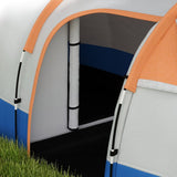 Outsunny Camping Tent, Large Tunnel Tent with Bedroom and Living Area, 2000mm Waterproof, Portable with Bag for 2-3 Man, Orange