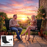 Outsunny Patio Chair Cushions Set of 4, Waterproof Non-Slip Lounge Chair Cushions, 112x53cm, Black