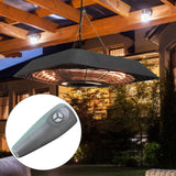 Outsunny 2000W Electric Hanging Patio Heater Ceiling Mounted Halogen Heating Indoor Outdoor with Remote Control Aluminium