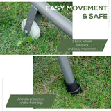 Outsunny Double Sun Lounger with Adjustable Detachable Canopy, Portable Garden Daybed for 2 with Wheels, Outdoor Sunbed Hammock with 2 Pillows, 220 KG Max. Load, White