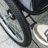 PawHut Foldable Pet Stroller, with Washable Cushion, Storage Bags, Safety Leash, for Medium, Large Dogs, Cats - Yellow