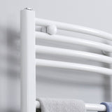 HOMCOM Curved Heated Towel Rail, Hydronic Bathroom Ladder Radiator Towel Warmer For Central Heating 600mm x 1200mm, White