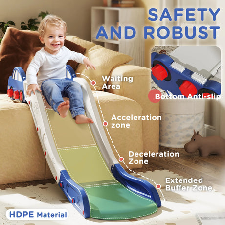 AIYAPLAY Kids Slide for Bed, Sofa, with Extended Length, Easy to assemble and Store, Blue