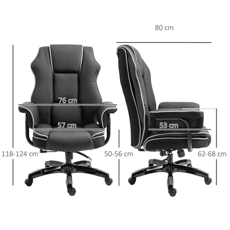 Vinsetto Faux Leather Executive Office Chair, with Contrast Piping - Black/White
