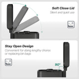 HOMCOM 20L Modern Boxy Metal Home Kitchen Bin - Black