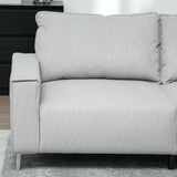 HOMCOM Three-Seater Corduroy - Light Grey
