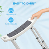 HOMCOM Shower Chair, Adjustable Height Shower Stool with Aluminium Frame and Non-Slip Feet, Bathtub Stool Seat for Elderly Disabled Handicap, Grey