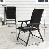 Outsunny Set of Two Folding Outdoor Chairs - Black