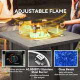 Outsunny 50,000 BTU Gas Fire Pit Table, with Cover - Dark Grey