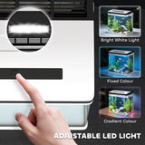 PawHut 28L Glass Aquarium Fish Tank with Filter, LED Lighting, for Betta, Guppy, Mini Parrot Fish, Shrimp, 38 x 26 x 39.5cm